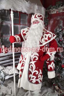 Костюмы Деда Мороза и Снегурочки -  Комплект «Снежный-2 + Розовая»